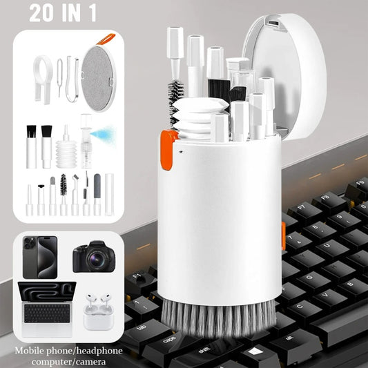 20 In 1 Laptop Phone Screen Cleaner Kit, Computer Keyboard Cleaning Brush For Phone AirPods MacBook IPad, Multifunctional Electronic Device Clean Tool For Camera Tablet Car Screens